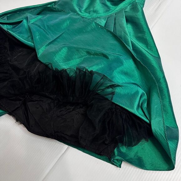 Vtg Scott McClintock Emerald One-Shoulder Taffeta Dress Sz 8 Fits Small Holidays - Picture 10 of 10